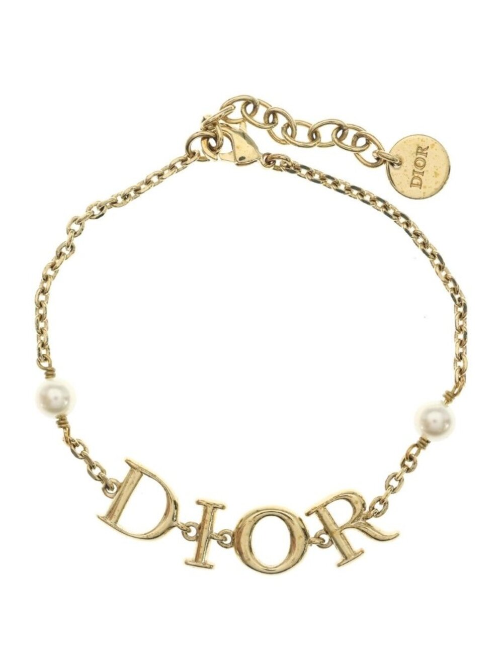 Dior Signature Logo Pearl Bracelet Gold